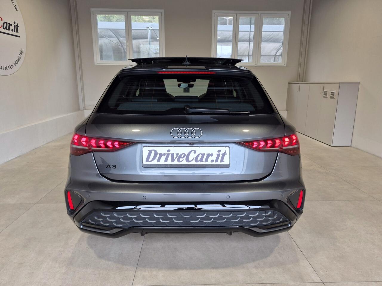 Audi A3 SPORTBACK TFSI MHEV S LINE EDITION S-TRONIC MATRIX SONOS TETTO CARPLAY 360° ACC AUTO UFFICALE AUDI 1 PROPRIETARIO