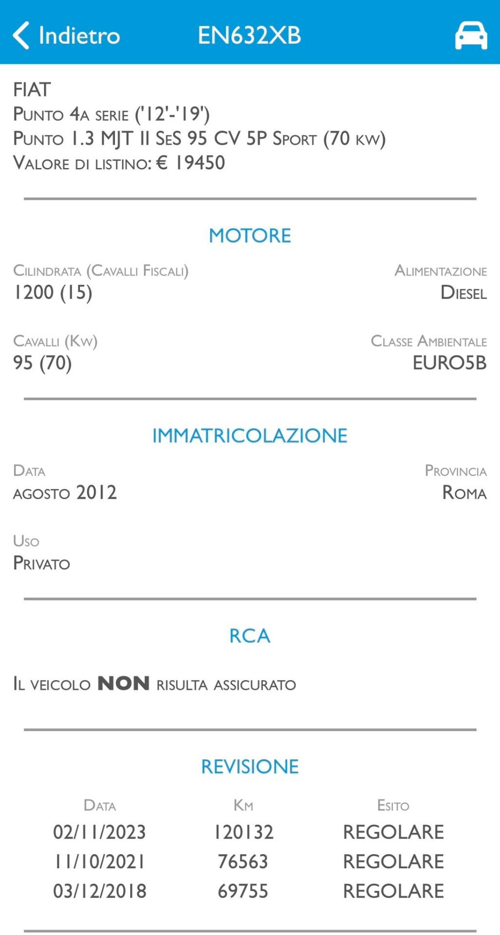 Fiat Punto 1.3 MJT II S&S 95 CV 5 porte Sport