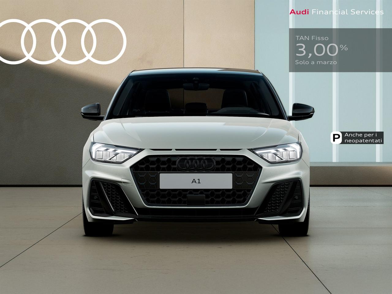 Audi A1 sportback 30 1.0 tfsi identity black 116cv s-tronic