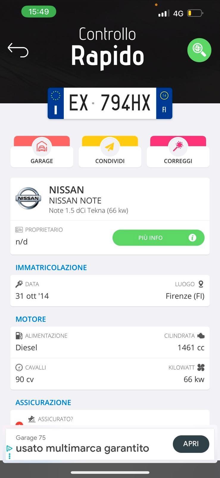 Nissan Note 1.5 dCi 12 MESI DI GARANZIA COMPLETA !!!!