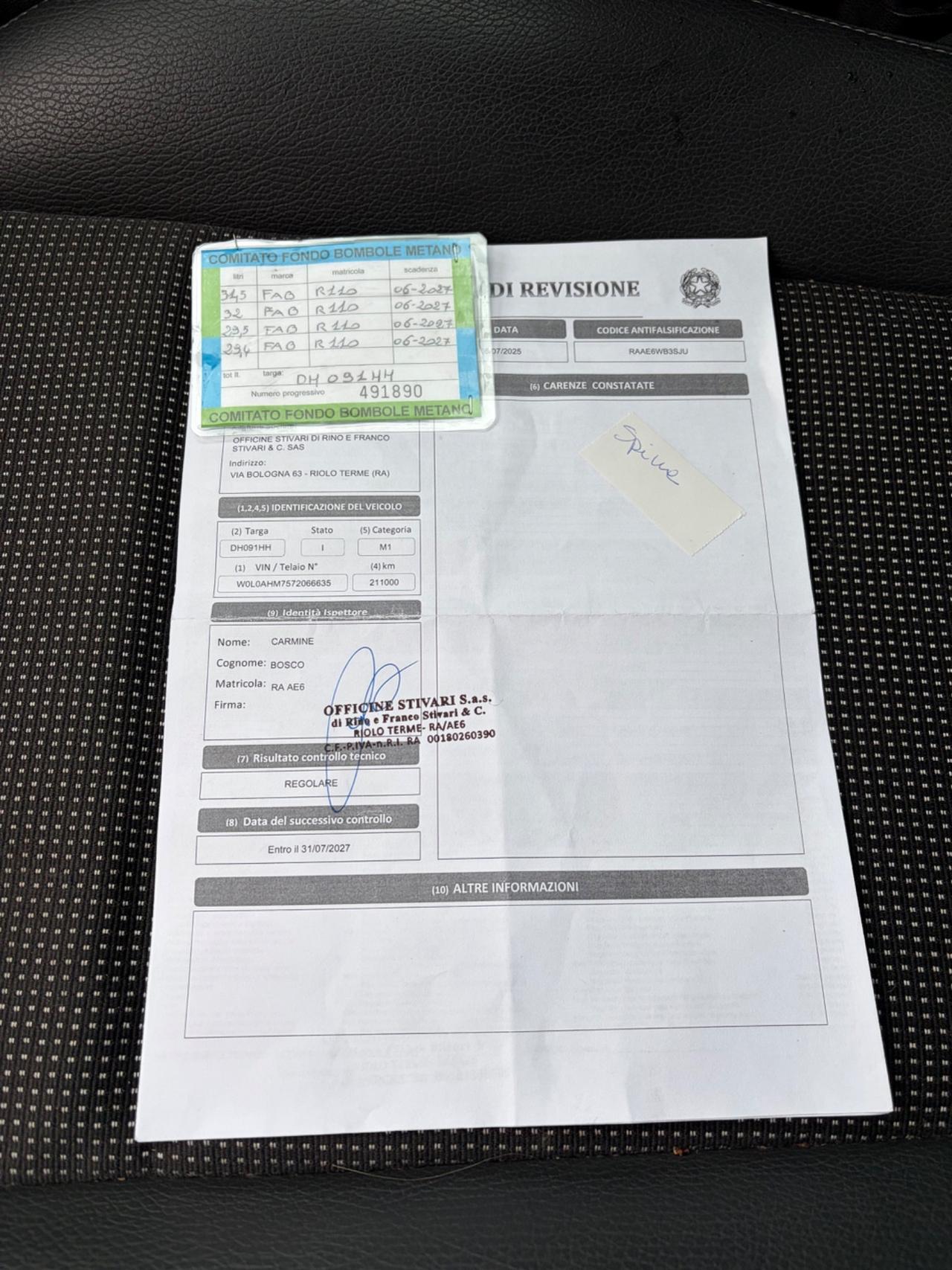 Opel Zafira 7 POSTI METANO DI SERIE