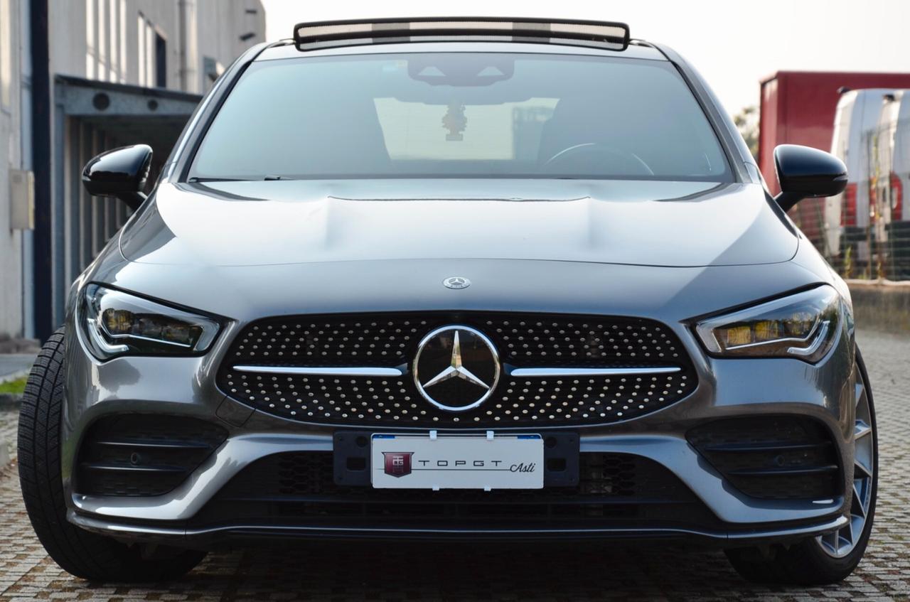 MERCEDES-BENZ CLA 200d COUPE PREMIUM AMG LINE 150cv AUTO, SERVICE CON FATTURE, EURO 6D, TETTO, HI-FI BURMESTER, NIGHT PACK, FARI MULTIBEAM, LUCI A 64 COLORI, RETRO 360°, PERMUTE