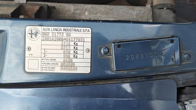 ALFA ROMEO 75 1.6 carburatore +IMPGPL