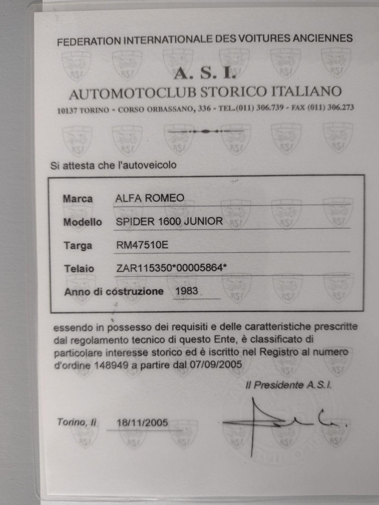 Alfa Romeo Spider 1.6