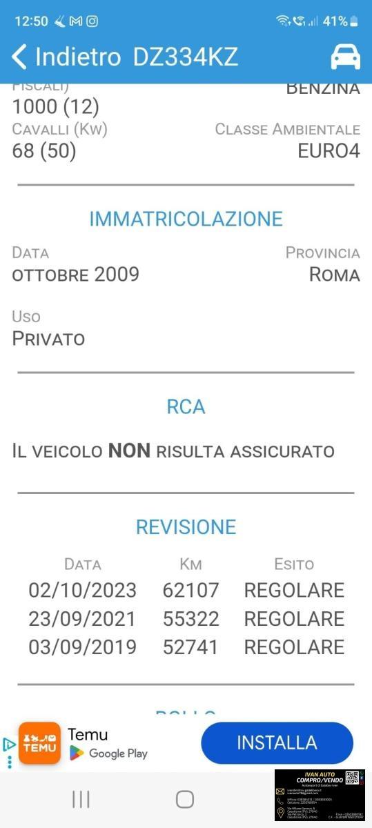 PEUGEOT 107 Benzina-67.000 Km-Automatica