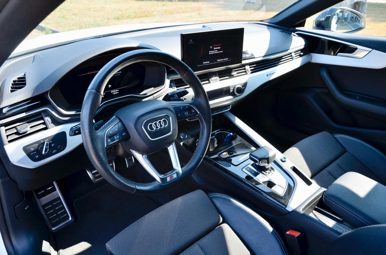 AUDI A5 SPORTBACK 40 2.0 TDI MILD HYBRID S-LINE INT+EXT QUATTRO 204cv S-TRONIC, UFF ITALIANA, EURO 6D, SERVICE AUDI, MATRIX, BLACK PACK, RETROCAMERA, PERMUTE