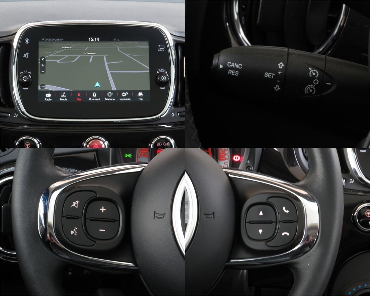 Fiat 500 1.2 Lounge 69cv. navi/sensori parcheggio/tetto pan