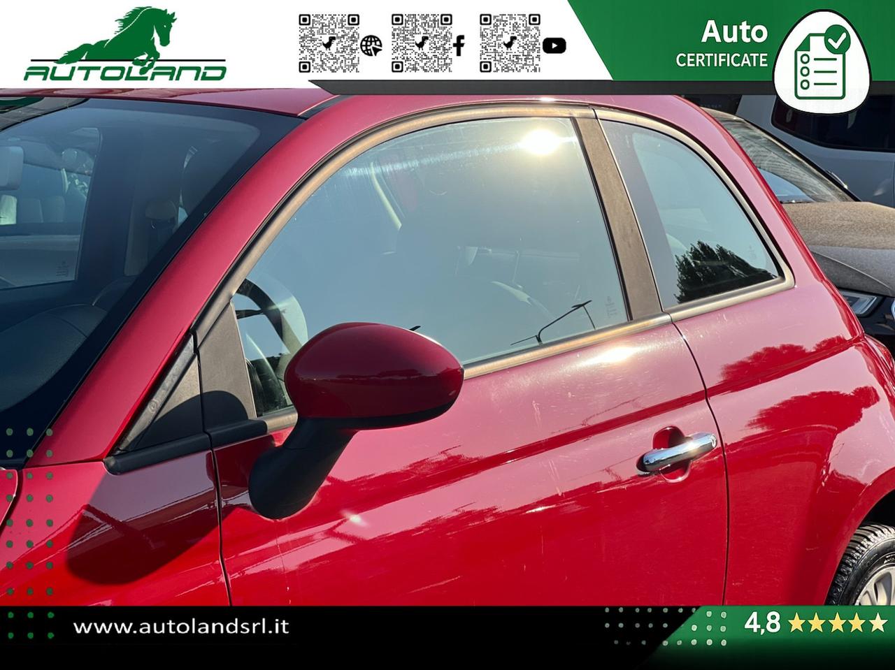Fiat 500 1.2 69cv my19 Ok Neopatentati - Sensori di Parcheggio - Cruise Control - Uconnect 5"