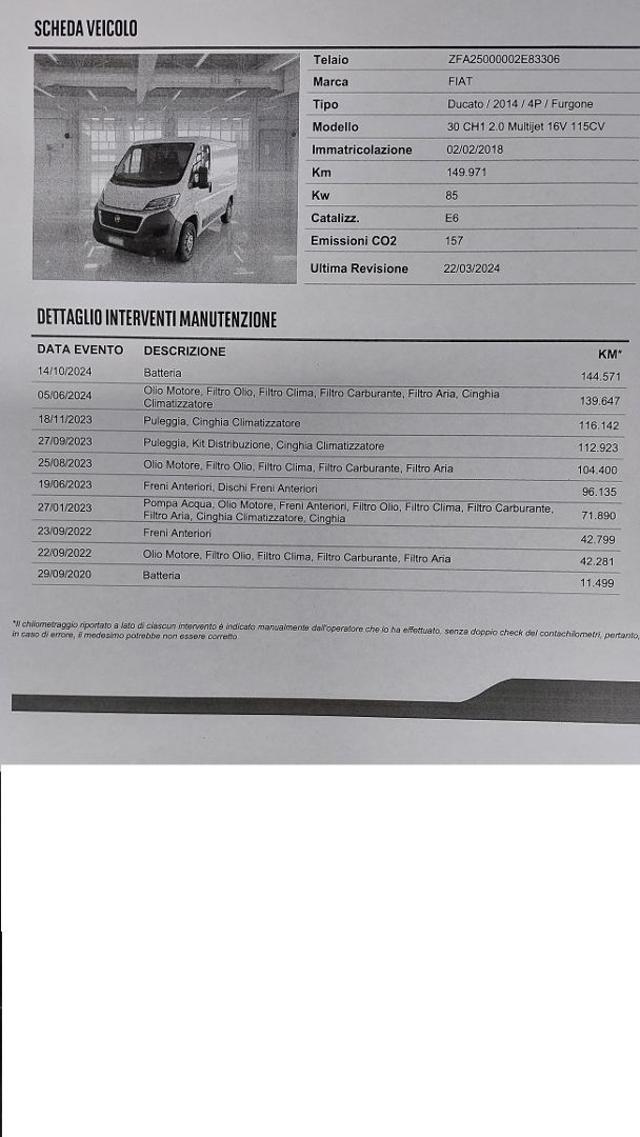 FIAT Ducato 30 2.0 MJT PC-TN Furgone COIBENTATO Az. Italia E6B