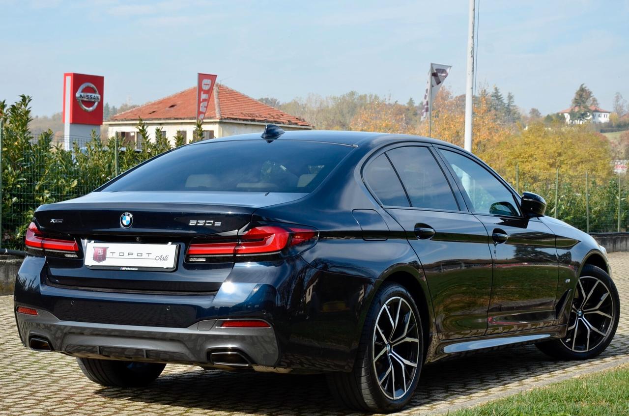 BMW 530e PHEV PLUG IN XDRIVE MSPORT 292cv AUTO, GARANZIA UFF BMW, SERVICE UFF BMW, UFF ITALIANA, CARBON SCHWARZ, EURO 6D, TETTO, PELLE, RETROCAMERA 360°, PERMUTE