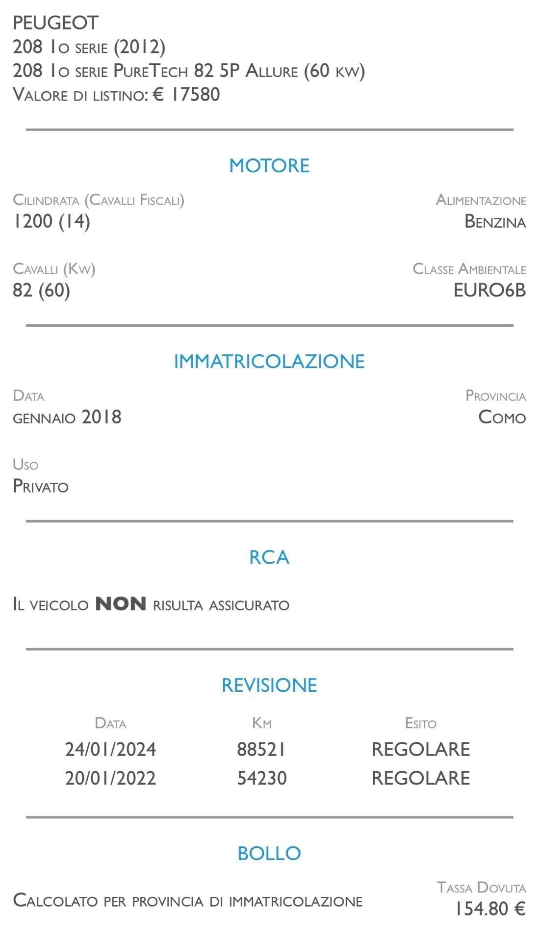 Peugeot 208 PureTech 82 5 porte Allure - NEOPATENTATI