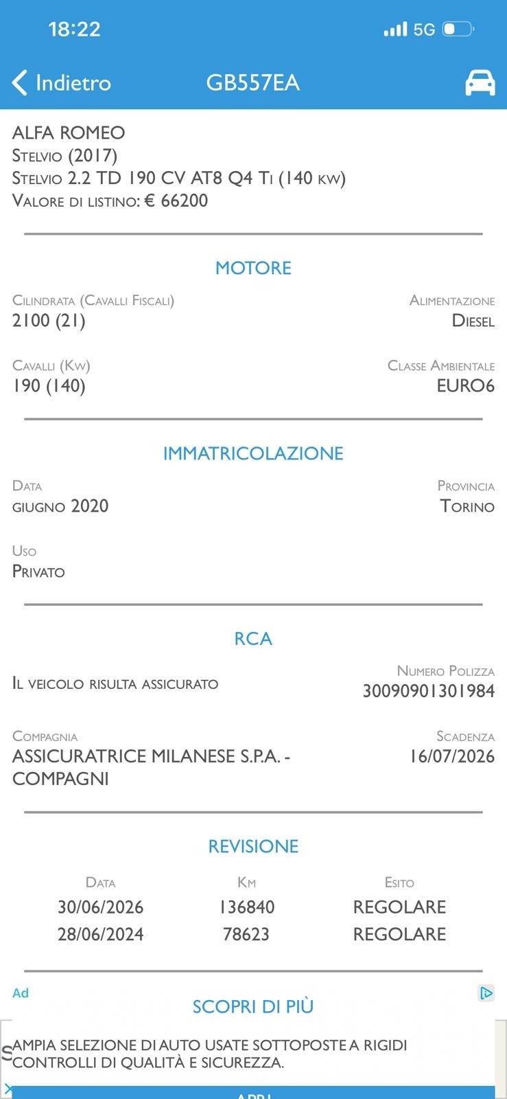 Alfa Romeo Stelvio 2.2 Turbodiesel 190 CV AT8 Q4 Sprint