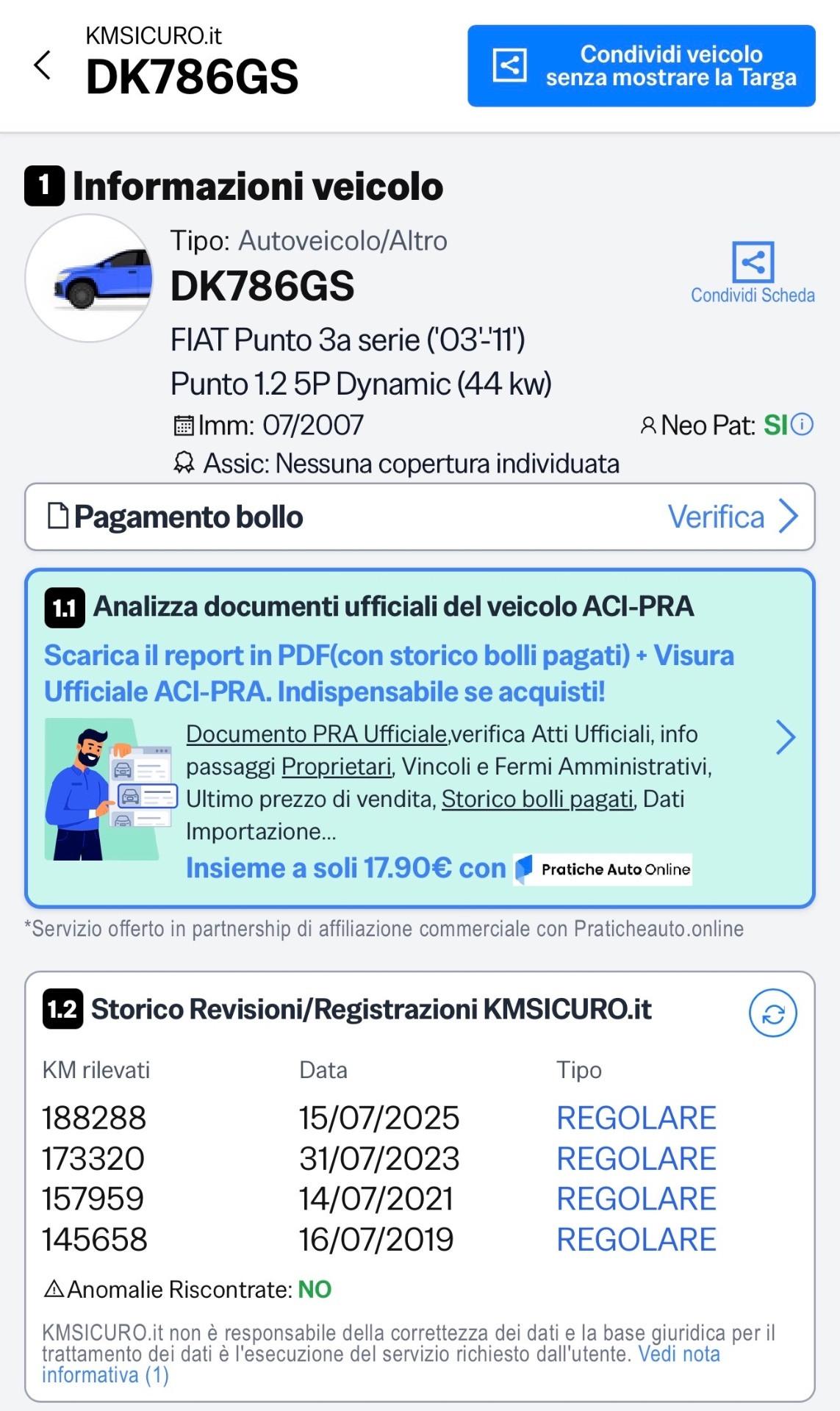 Fiat Punto Classic 1.2 5 porte Dynamic