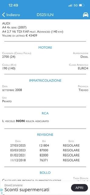 Audi A4 2.7 V6 TDI F.AP. Advanced